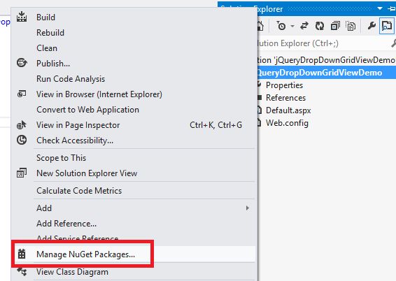 manage nuGet Packages